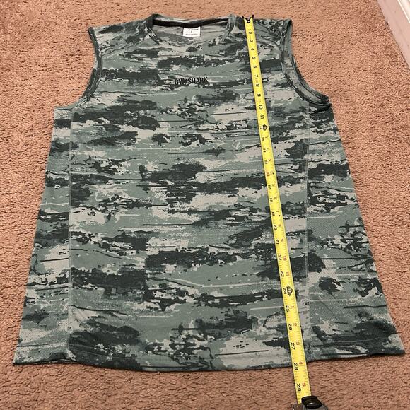 Men’s Green Camo Gymshark Tank Top Sleeveless Size Large Breathable - Picture 2 of 7